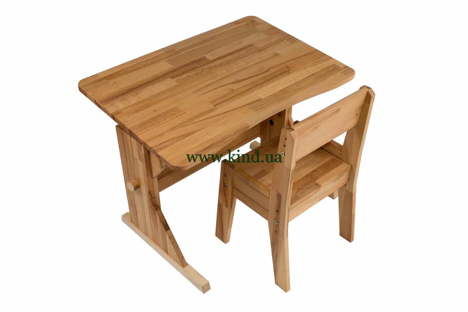 Парта со стульчиком регулируемая Парта со стульчиком из дерева