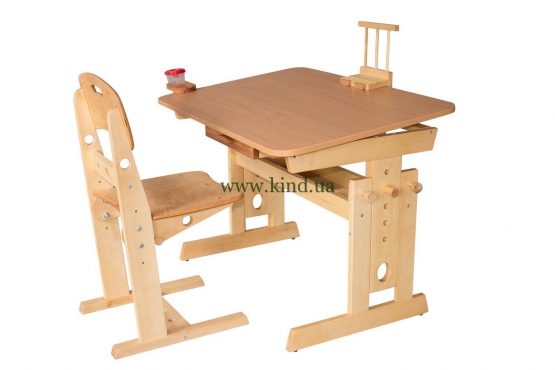 Набор мебели для школьника - регулируемый из дерева