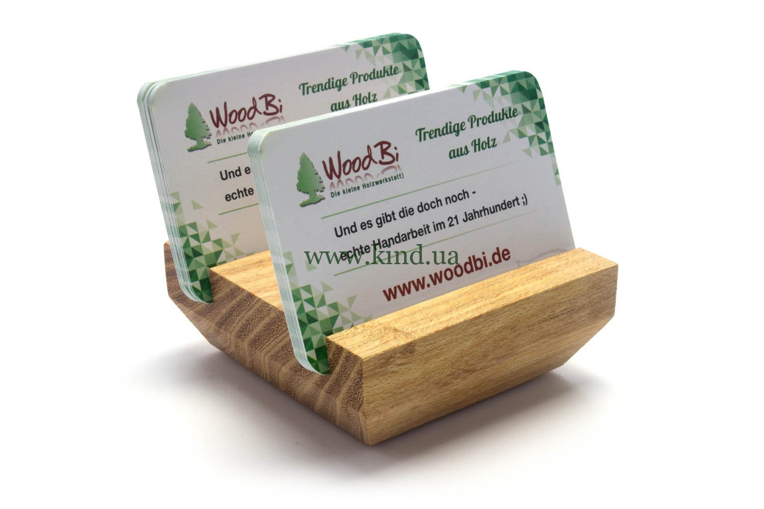 Schmaler Visitenkartenständer aus Holz