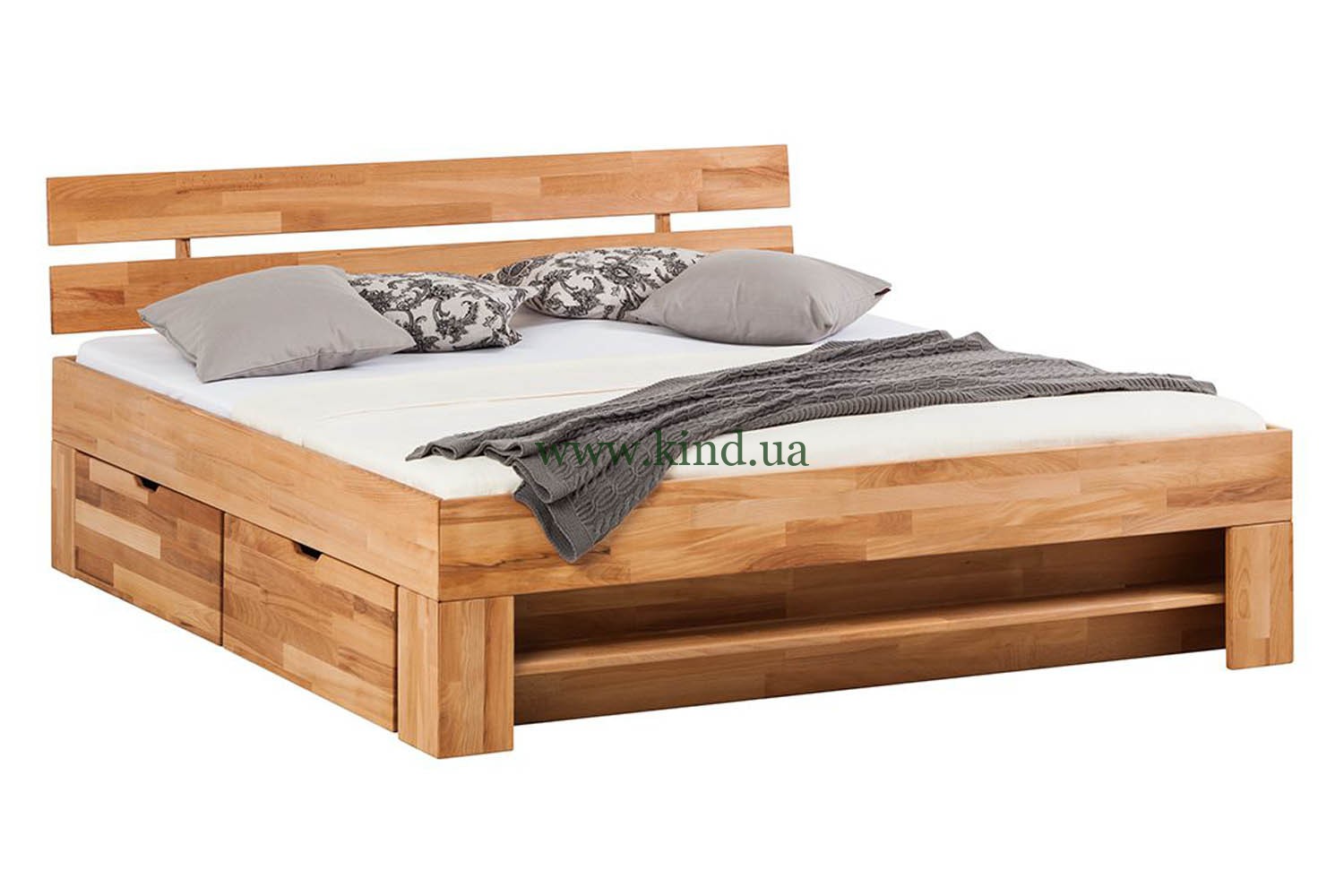 высокая кровать с выдвижными ящиками