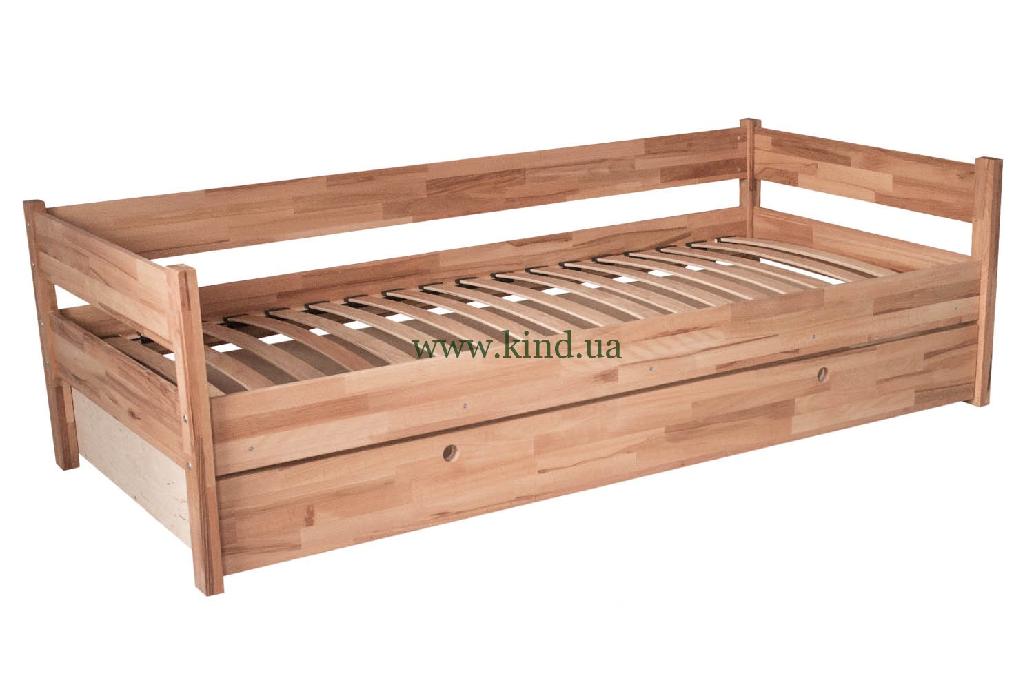 деревянная кровать с большим выдвижным ящиком