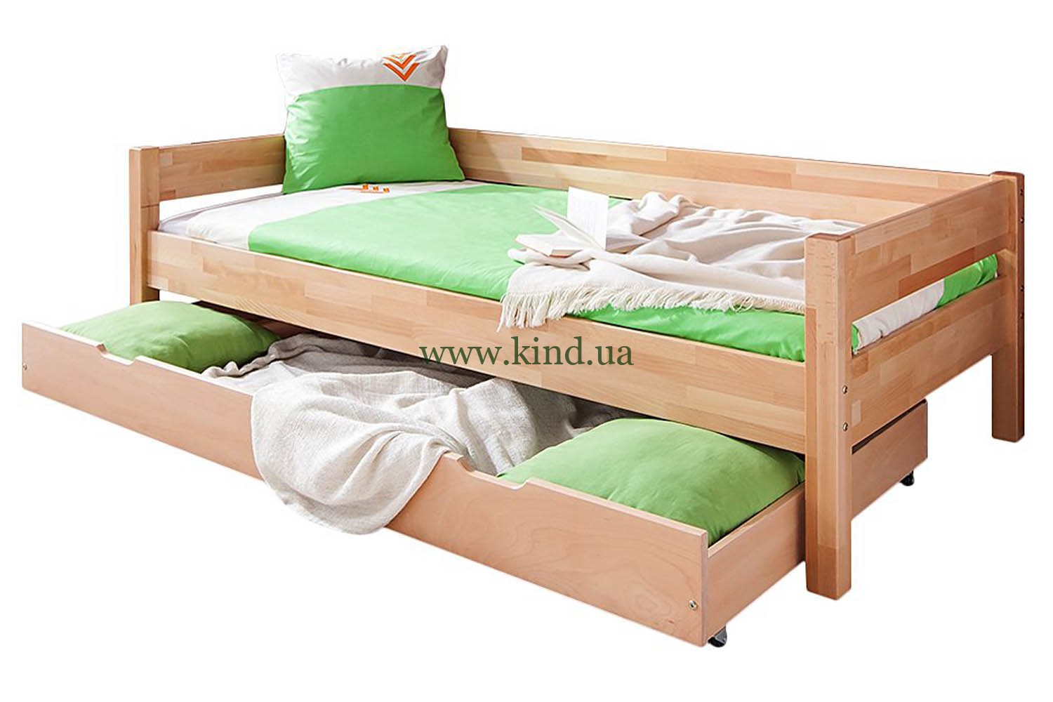 кровать из дерева с большим выдвижным ящиком