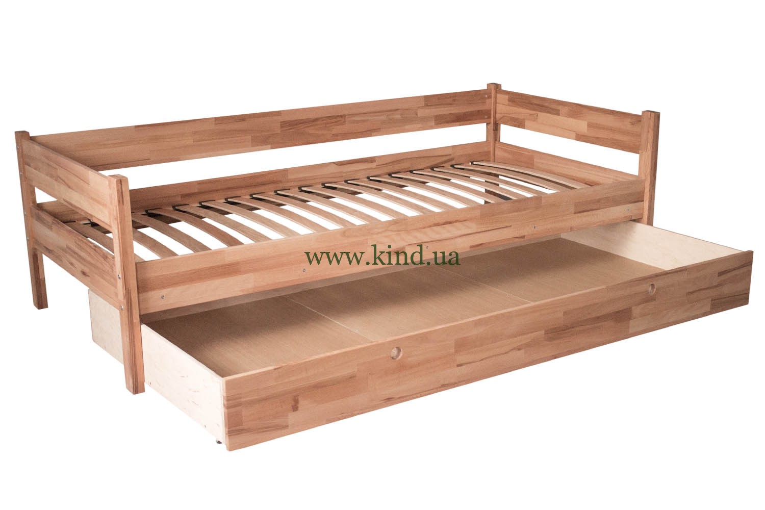 кровать с выдвижным ящиком из дерева