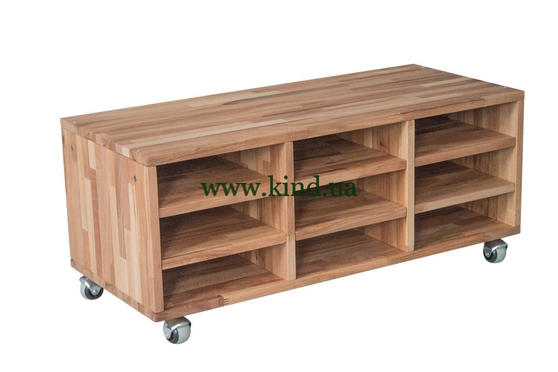 Органайзер с индивидуальными полочками Деревянный органайзер на колёсиках