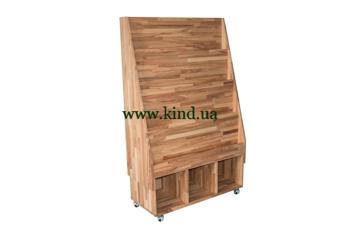 Стеллаж для книжек из бука Книжный стеллажик в детский сад