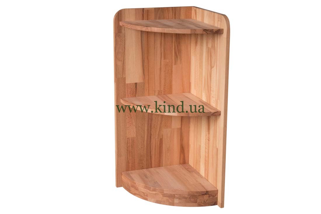 Угловой стеллаж из дерева кинд