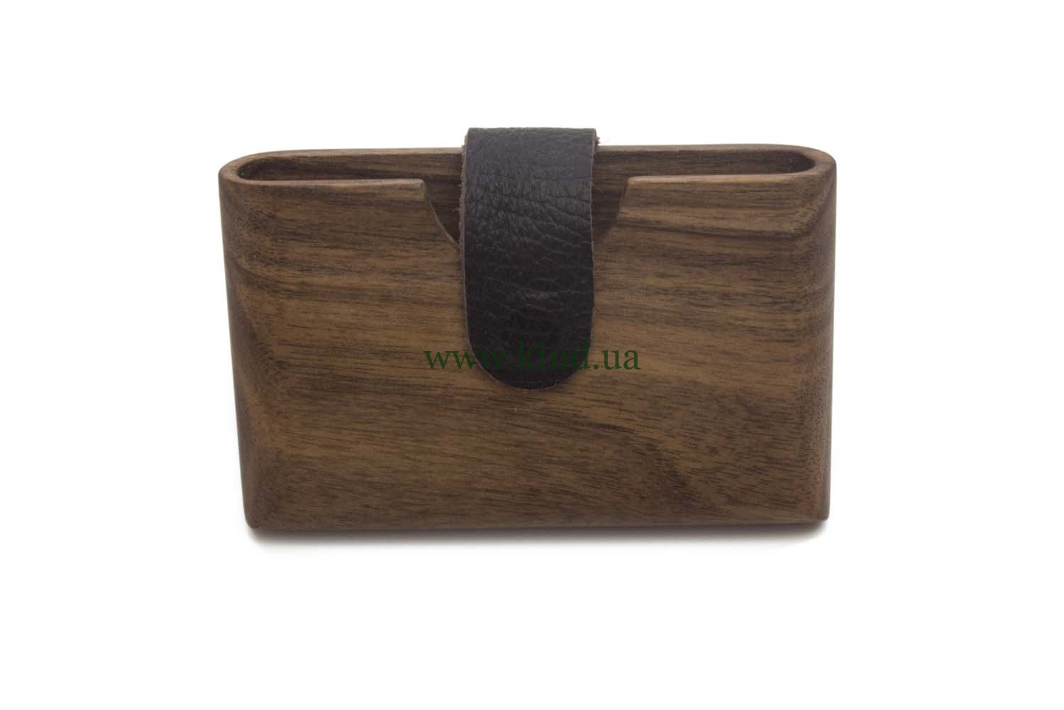 деревянный кошелёк с кожей