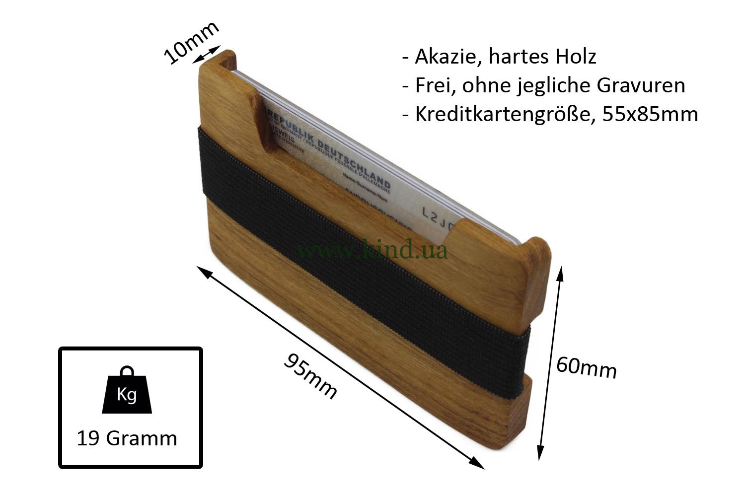 кошелёк минималист из дерева